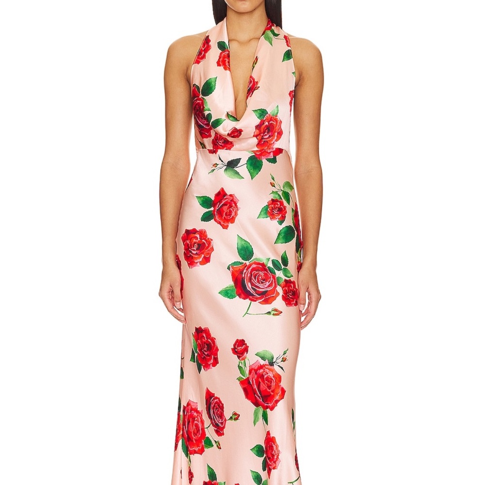 Sau Lee Presley Gown in Peach Multi